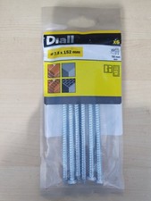 Diall T30 Pan Head Concrete Screws 7.5mm x 152mm Steel Pack of 6, 3663602927310