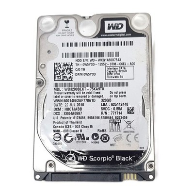 Hard Disk Drive Dell W5Y3D (Western Digital WD3200BEKT-75KA9T0) WD MX-250M 320GB