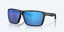 BRAND NEW Costa Del Mar RINCON II 2 Matte Black / Blue POLARIZED Glass 580G