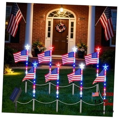 Decoraciones para el 4 de julio, luces de bandera Luces de bandera