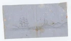 CIVIL WAR LETTER - 13th NH Infantry - Soldier Art Sketch of Sailing Ship - Nice!