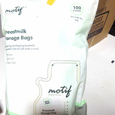 Motif Medical Breastmilk Storage Bags Pouches 100 Count 8 oz BPA-Free Leak Proof