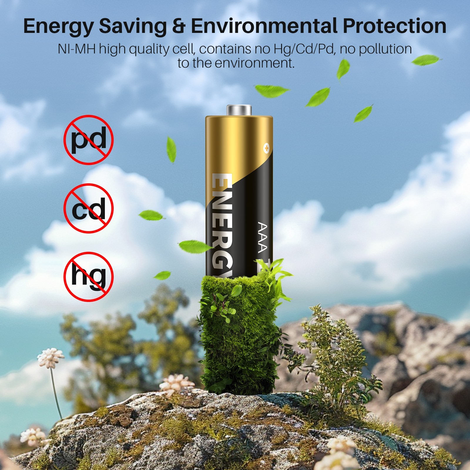 16 Packs Rechargeable AAA Batteries 1100mAh 1.2V Ni-MH Triple A Battery