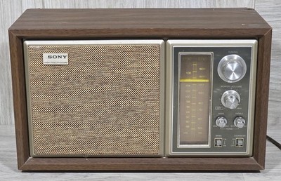 Sony ICF-9550W Radio AM/FM High Fidelity Sound 1970s VTG Real Wood Cabinet
