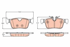 Rear TRW-OE GDB2168 Brake Pad Set, disc brake for VOLVO