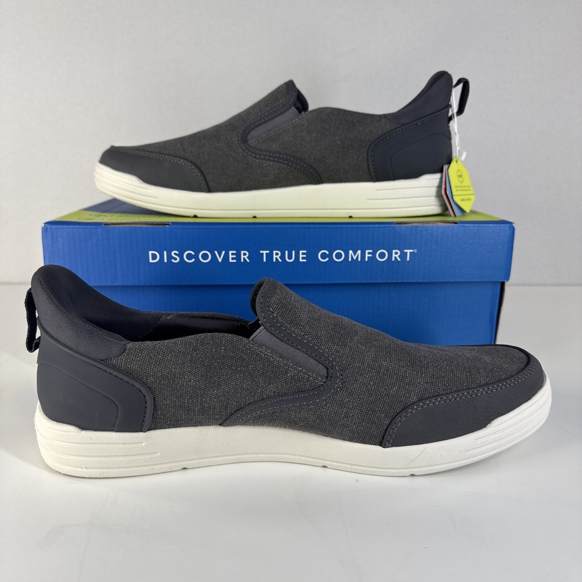 Nunn Bush Men\'s Gray Leather Slip-On Shoes Size 12W Nunn Bush Quest Moc Toe Slip-On - Free Shipping | DSW main image 2