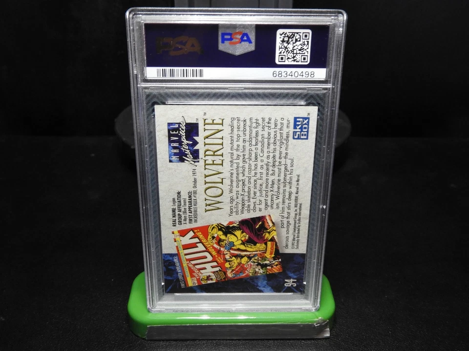 1992 Marvel Masterpieces Wolverine #94 PSA 10 Gem Mint Joe Jusko - Image 2 of 2