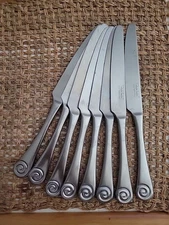 Robert Welch AMMONITE BRIGHT 8 Dinner Knives Glossy Stainless 9 3/4"