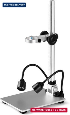 LCD Digital Microscope Stand, 12inch Aluminum Extension Arm with 2 Fill Light...