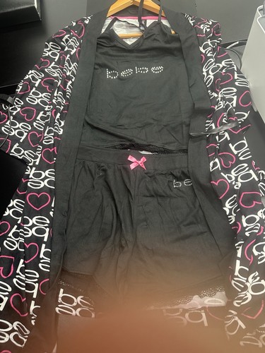 Women's BEBE Soft Black Pajama Set Size 3X - Picture 2 of 6