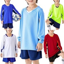 Kids Boys Set With Shorts Tracksuit Football Outfit Activewear Color Block Top