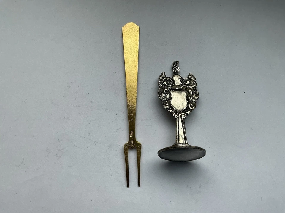 Silber russisch 875er Silber alte Gabel + Wappen. - Bild 2 von 4