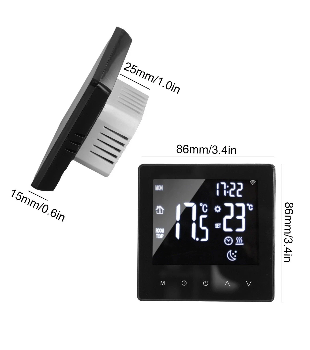 Smart Touch Screen Thermostat Underfloor Heating LCD Glass Panel Modbus 16A