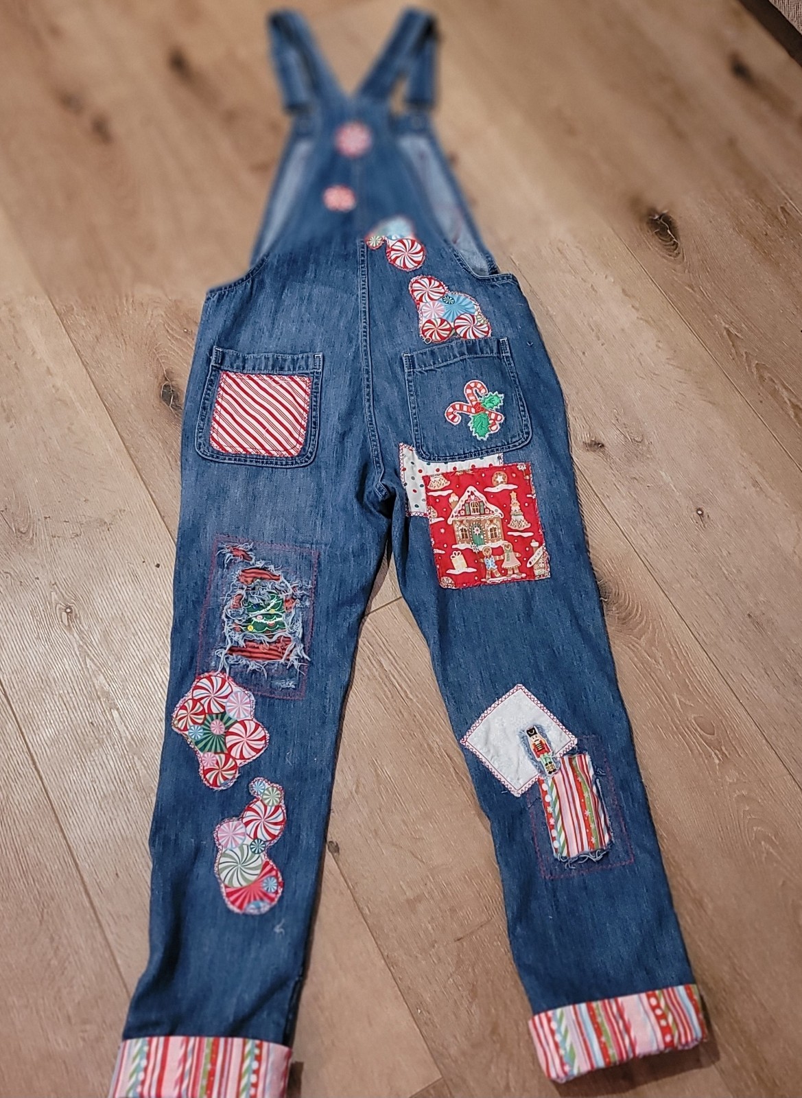 Holiday Patchwork Overalls By ThreadsReclaimed (X… - image 17