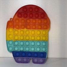Among Us Pop-It Large Fidget Toy, Rainbow, 8 Inches