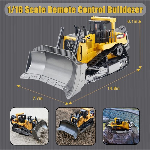 Remote Control Bulldozer RC 1/16 Full Functional Construction Vehicle, 2.4Ghz... - Picture 5 of 6