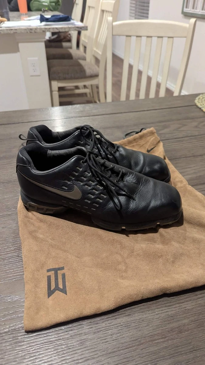 Tiger Woods Nike SP-8 TW Tour 2007 Black Gold Leather Mens  display picture 2