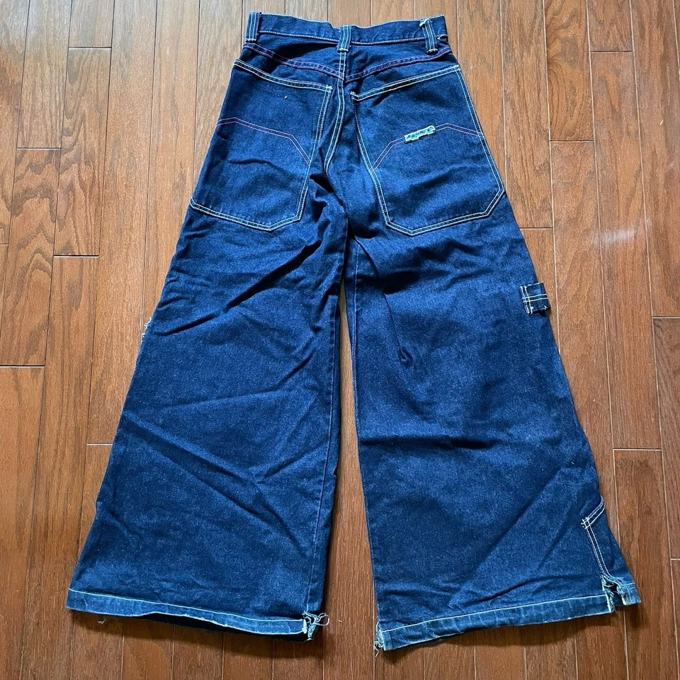 VTG 90s GAT Gypsies And Thieves Wide Jeans M 28x30 Made in USA Skate Rave Grunge - Image 2 of 4