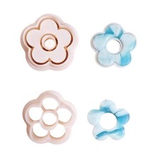 Soft Clay Flower Mold Set with Nonstick PLA Texture Handmade Earrings Molds