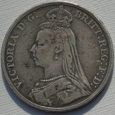 1891 Queen Victoria Jubilee Head Silver Crown, Good Detail, 39mm 27.9g, S3921