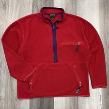 VINTAGE Eddie Bauer USA Made Retro-X Style Polar Fleece Jacket 90s size S Red