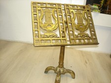 Vintage table top music stand harps heavy metal MCM 4 legs 13" tall swivels COOL