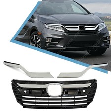Front Bumper Grille For 2018-2020 Honda Odyssey Upper Grill With Chrome Moldings Front Bumper Grille For 2018-2020 Honda Odyssey Upper Grill With Chrome Moldings