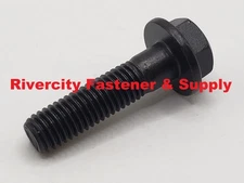 (1) M10-1.5 x 40 Metric Hex Flange Bolts 10mm x 40mm Screws M10x1.5x40 Black