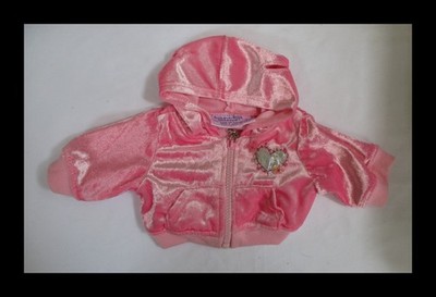 Build A Bear Workshop Pink Velour Jacket with Silver Heart