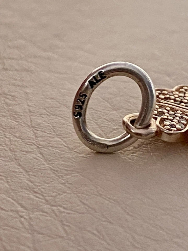 Genuine Pandora Dangle 14k Rose Gold Symbol Of Lucky In Love CZ 791355CZ - Image 3 of 3