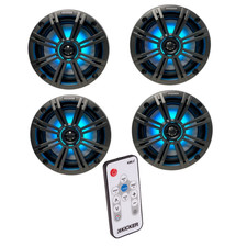 Kicker Marine Audio System   4  6.5  RGB LED Speakers  LED Controller