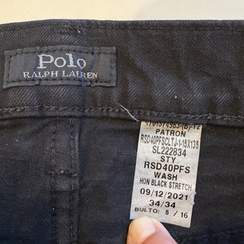 Polo Ralph Lauren Jeans Mens Size 34x34 Black Classic Fit Straight Leg Denim - Picture 6 of 12