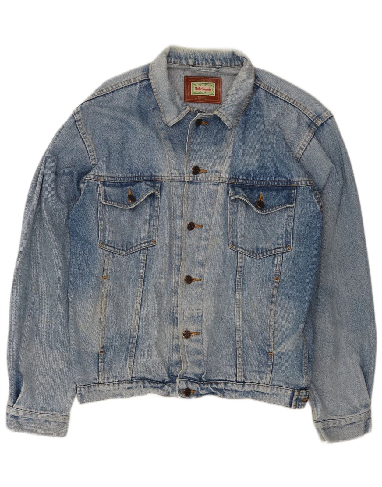 MICHELANGELO Mens Denim Jacket UK 40 Large Blue AD07