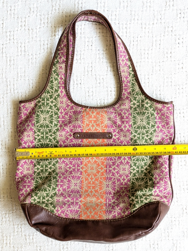 Tommy Hilfiger Floral Canvas Faux Leather Pool Beach Tote Shoulder Bag - Picture 6 of 7