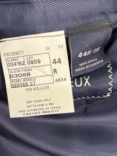 Daniel Cremieux Loro Piana 44R 38x29 2pc Pant Suit navy blue stripe Super 130s - Picture 8 of 21