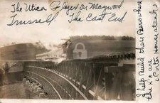 Utica Flyer Maywood Railroad Trestle SIDNEY CENTER NY RPPC Photo Postcard COPY