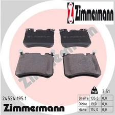 SET PASTIGLIE FRENO ANTERIORI 24524.195.1 ZIMMERMANN I