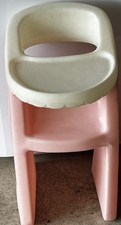 Silla alta vintage Little Tikes 24", rosa bebé y blanco