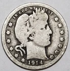 1914-P Barber Quarter - Very Good - #0098E