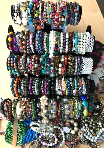 230+ HUGE Vintage Costume to Fashion Jewelry lot Bracelet Bangle Bead Stretch