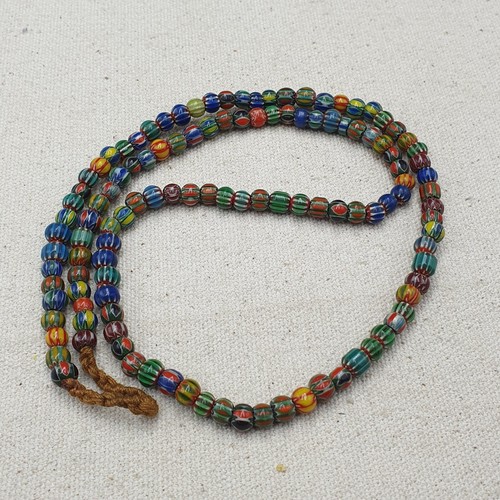 Tiny Vintage Venetian Style Multicolor Chevron Beaded Necklace - Picture 15 of 22