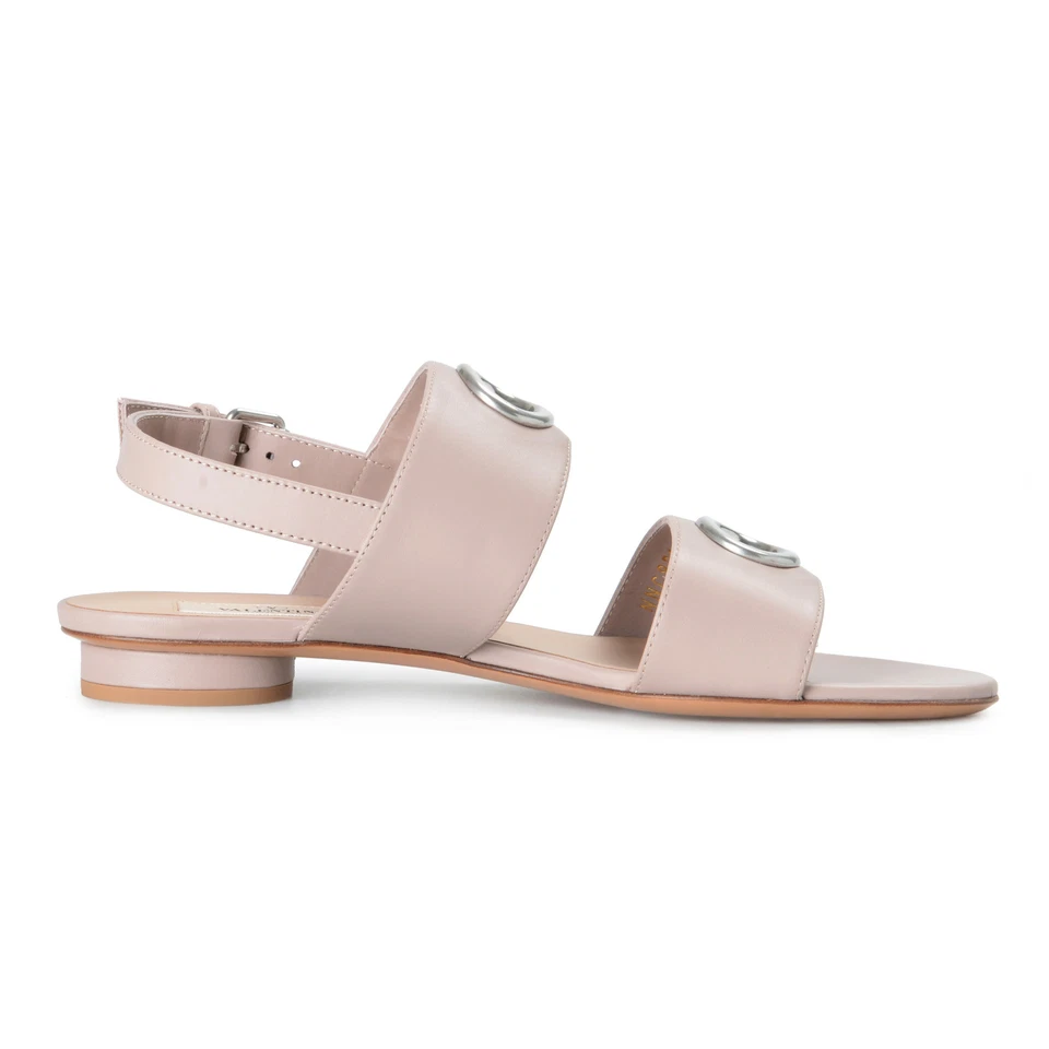 Sandalias planas de cuero beige para mujer Valentino Garavani talla 7 8,5 Foto 4 de 4