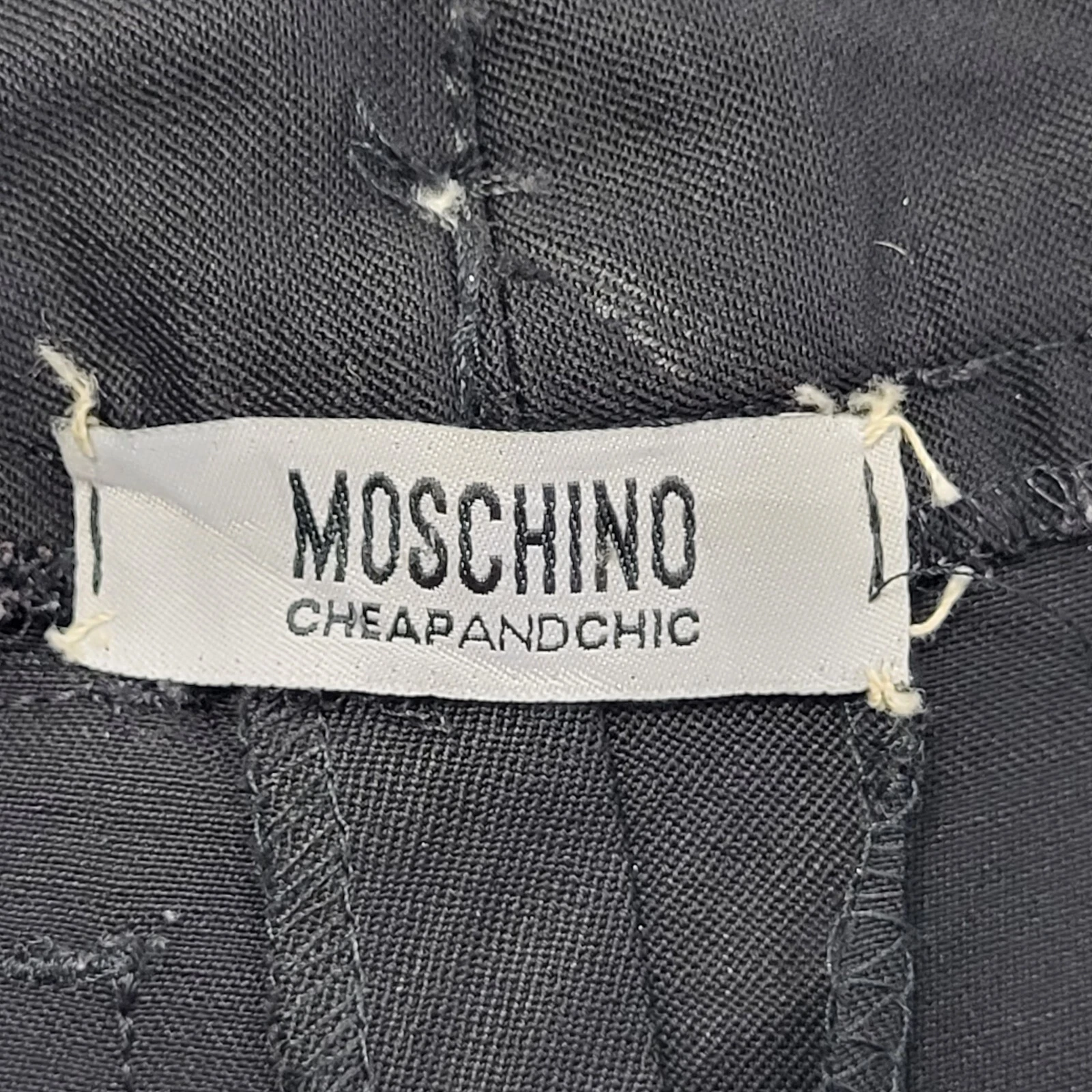 Moschino pantaloni conici neri donna taglia UK 12 14 W30 32 L29