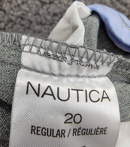 Nautica Pindot Front Crease Suit Pants Big Boys 20 Gray Hook & Eye Zip Closure~ - Picture 16 of 17