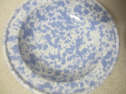 Lot of 2 Bennington Potters Blue Morning Glory Agate Rimmed Soup Bowl 8.5" - Picture 2 of 8