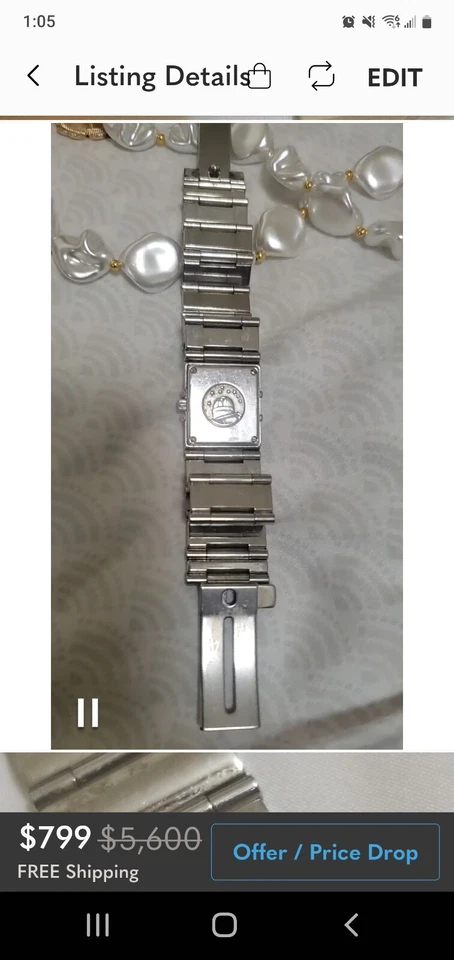 💯 Auth Omega mother Pearl Diamond Watch . - Image 4 of 4