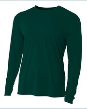 2 Pack Of A4 NB3165 Youth Poly Long Sleeve Cooling Performance Crew T-Shirt