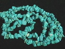 "Turquoise" Howlite Chip Beads 32" Endless Strand 1 SHADE WILL VARY