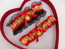 New Handmade IronMan Wedding Garter Red Gold Black Prom Garters Superhero