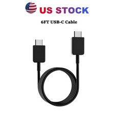6FT USB-C to USB C Cable Type-C Fast Charging Cable Cord For Samsung S22 S23 S21